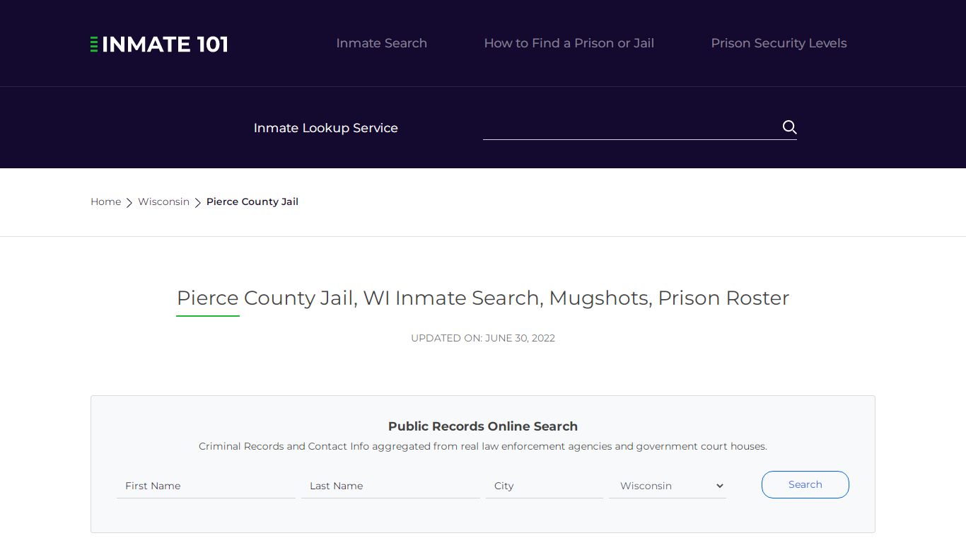 Pierce County Jail, WI Inmate Search, Mugshots, Prison Roster